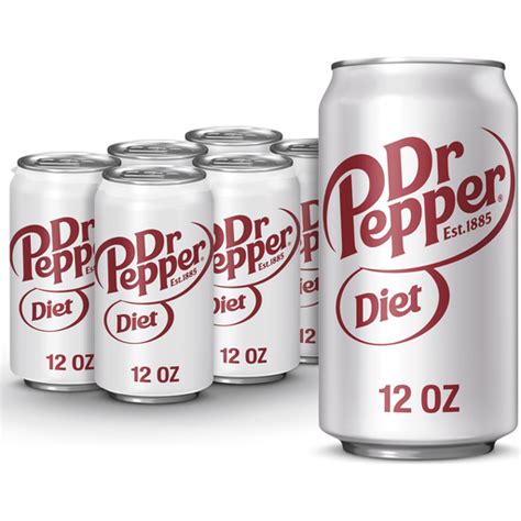 Diet Dr Pepper Soda 12 Fl Oz Cans 6 Pack Diet Foodtown