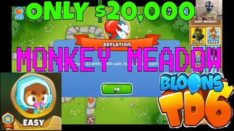 Bloons Td 6 Monkey Meadow Map On Easy Deflation Mode Youtube