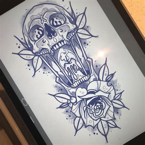 Pin By Tricia Clyde On Tattoo Sketches Skull Tattoo Design