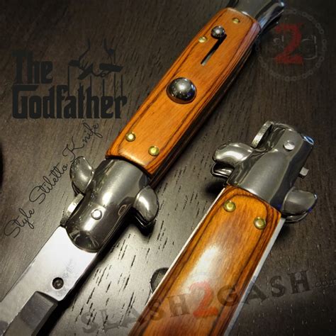 Godfather Stiletto Knife Italian Style Classic Switchblade Rosewood
