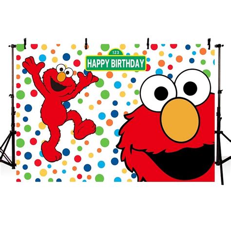 Mehofoto Cartoon Red Elmo First Birthday Background Photo Backdrops