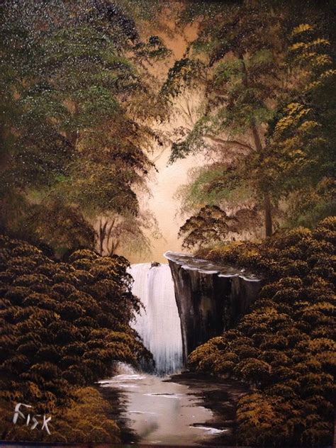 Waterfall Painting I Did Today Bob Ross Paintings Waterfall