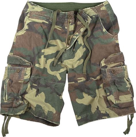 Mens Vintage Camo Cargo Shorts Army Military Tactical Infantry Utility