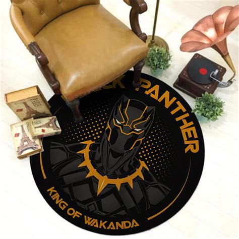 Black Panther Rug Wakanda Rug Super Hero Carpet Black Etsy