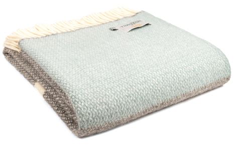 Tweedmill Lifestyle Illusion Panel Grey And Duck Egg Blue Throw Blanket
