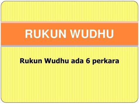 Rukun Wudhu Ada Berapa