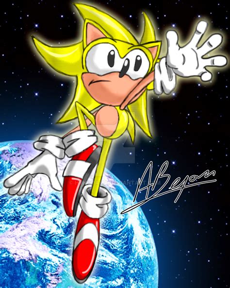Super Sonic In Space By Hynotama On Deviantart