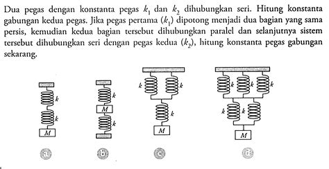 Dua Pegas Dengan Konstanta Pegas K1 Dan K2 Dihubungka