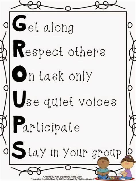 Free Groups Anchor Chart To Help Students Understand Expectations