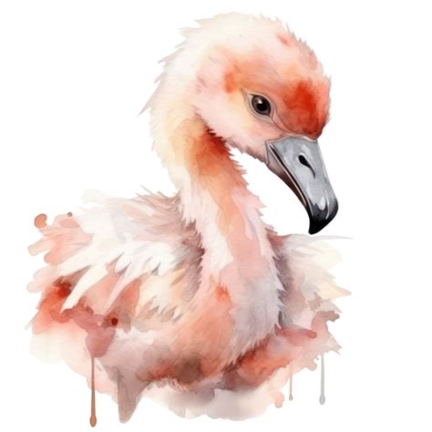 Pink Flamingo Clipart Watercolor T Shirt Design Transparent Background