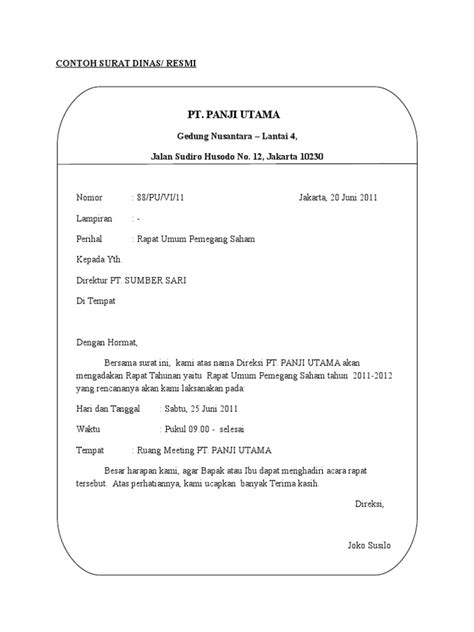 Pemerintah kota semarang dinas pendidikan nasional. contoh Surat dinas.doc
