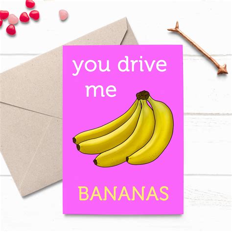 you drive me bananas funny valentine s card by cherry pie lane