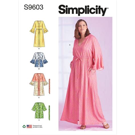 Womens Caftans And Wraps Simplicity Sewing Pattern 9603 Sew Essential