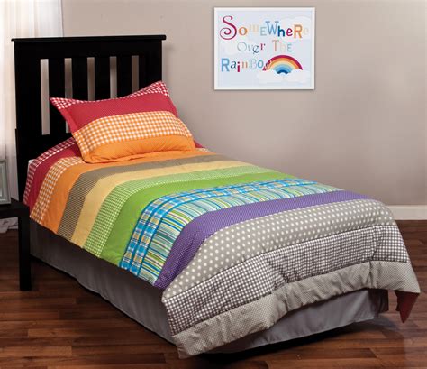 Twin mattresses come in three different sizes, which will affect the type of bedding set you should look for. Trend Lab Rainbow Connection Twin Bedding Set
