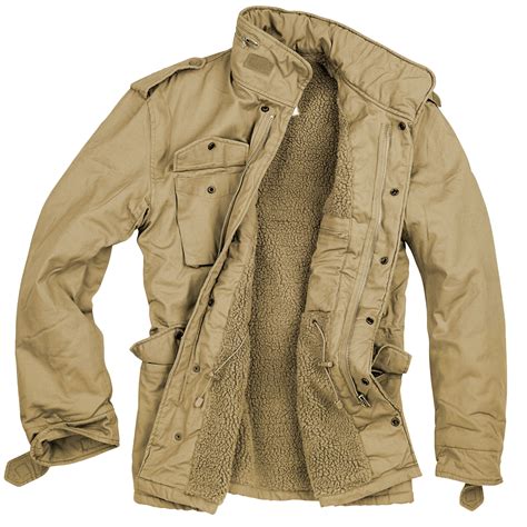 surplus paratrooper winter jacket mens m65 military army warm coat beige washed ebay