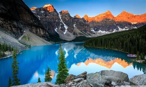 Beautiful Moraine Lake Sunrise Ultra Hd Desktop Background Wallpaper