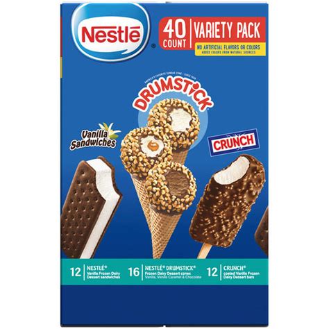 Nestle Ice Cream Variety Pack Vanilla Sandwiches And Crunch Bars 4 27