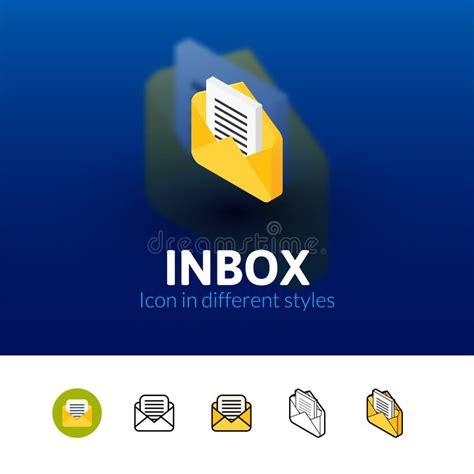 Inbox Icon In Different Style Stock Vector Illustration Of Email