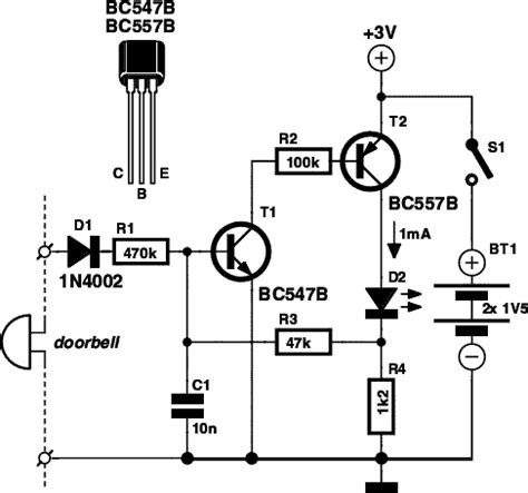 The circuit of the wireless bell shown here is easy to built and using only few easy to find low cost components. Doorbell Memory Circuit Diagram Circuit Diagram