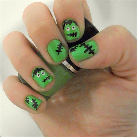 Gemseren Uk Beauty Blog Halloween Nail Art Cute Frankenstein