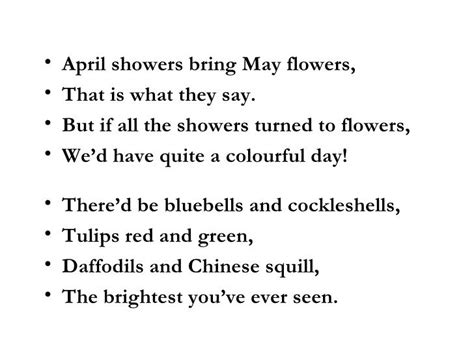 April Showers Bring May Flowers Poem May Flowers April Showers
