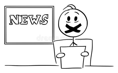 Censored Television Anchorman Censorship And Journalismvector Cartoon