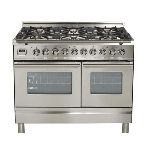 Ilve 40 In Nostalgie Series Freestanding Dual Fuel Range In Stainless