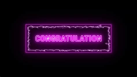 Congratulation Neon Pink Fluorescent Text Animation Light Pink Electric