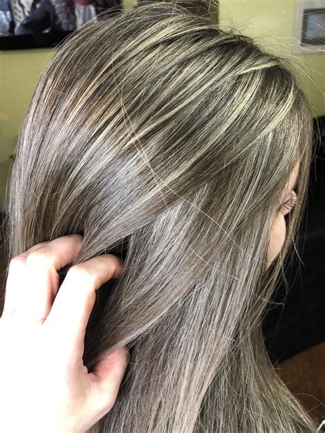 Pin By Laura Elder On Saras Hair Creations Gray Hair Highlights