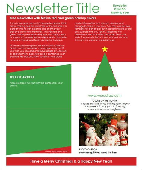 There's always an upcoming holiday to look forward to somewhere around the world. 9+ Christmas Newsletter Templates | Free Printable Word ...