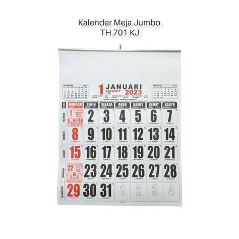 Jual Kalender Dinding Tahun 2023 Ukuran Jumbo 63 X 50 Cm Th23 701
