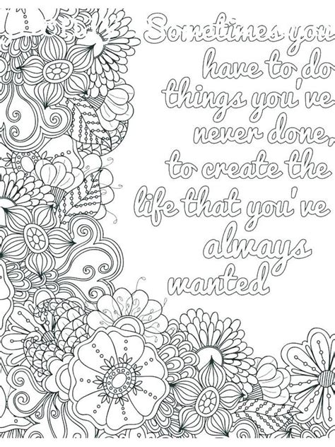 Free coloring pages hello kitty. Inspirational Quote Coloring Pages For Adults (With images ...