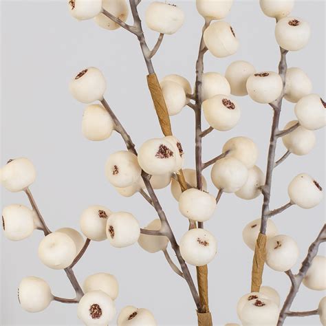 Artificial Creamy White Hypericum Berry Stem Picks Sprays Florals