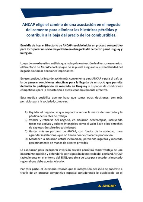 COMUNICADO DE PRENSA ANCAP PÓRTLAND pdf DocDroid