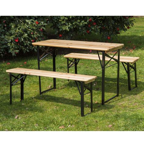 Wooden folding picnic outdoor table bench set. Outsunny Portable Heavy Duty 3 Pieces Picnic Table And ...