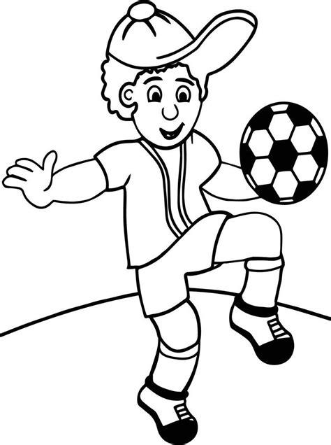 Cartoon Child Playing Football Toots Hallam Playing Football Coloring