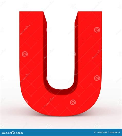 Letter U 3d Red Isolated On White Stock Illustration Illustration Of