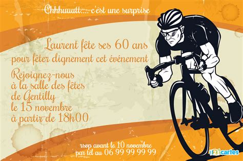 Temps frais ce dimanche, 12° à peine. Carte invitation anniversaire vtt - Elevagequalitetouraine