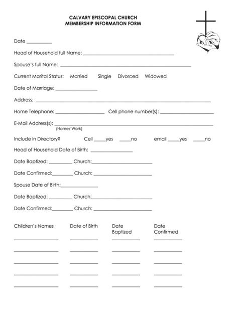 Free Church Registration Form Template Word Example In 2021 Church