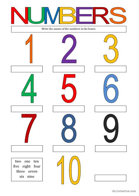 Numbers 1 10 English Esl Worksheets Pdf And Doc