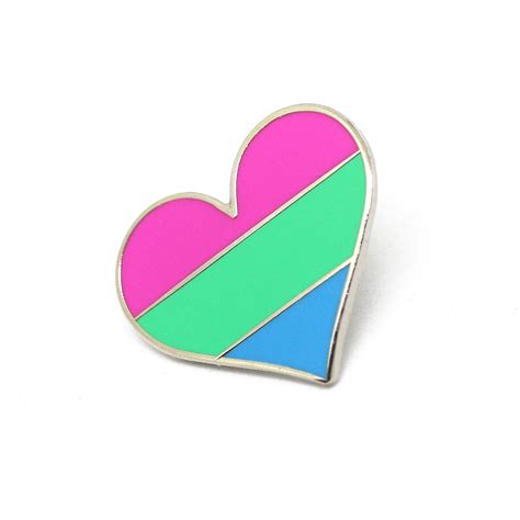 Pride Lgbtq Polysexual Flag Heart Enamel Pin Compoco