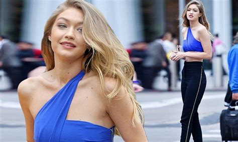 Gigi Hadid Hails Taxi In Sizzling Blue Crop Top And Matching Stilettos