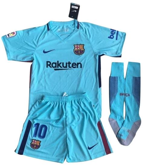 Lionel Messi 10 Barcelona Away Jersey For Kids 2017 18