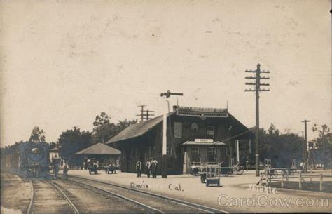 Davis Train Station California Shinkle Postcard