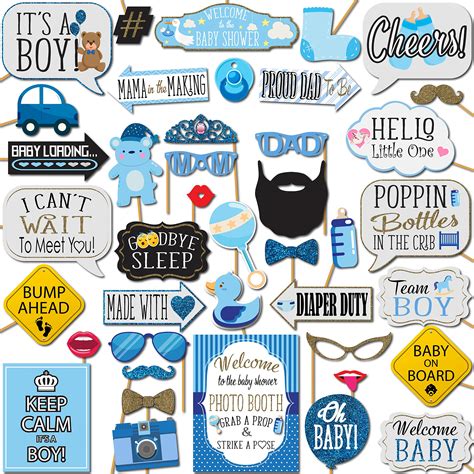 Buy Boy Baby Shower Photo Booth Props 41 Pc Photo Booth Kit With 8 X