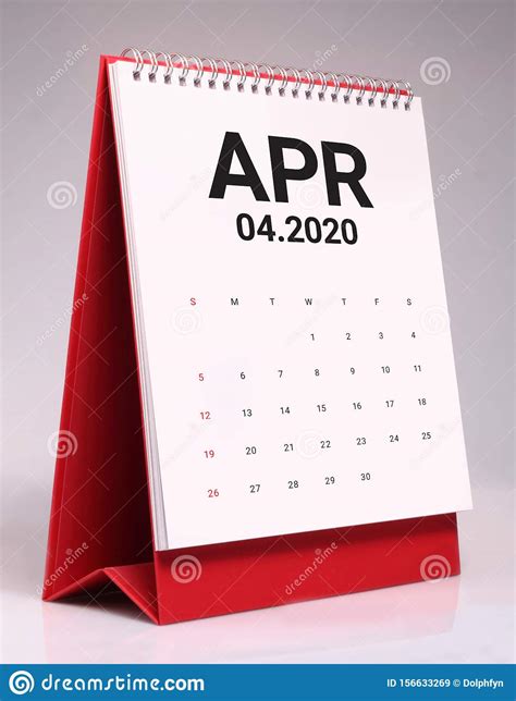 Simple Desk Calendar 2020 April Stock Image Image Of Desk 2020