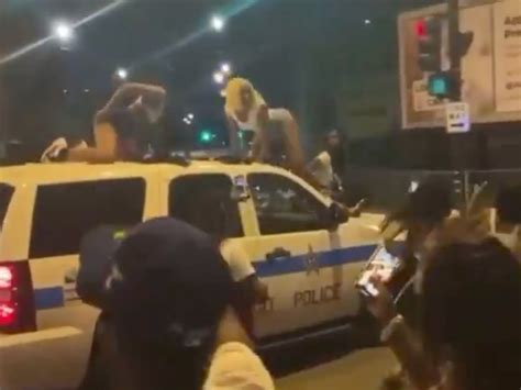 three women under investigation as video of them twerking on police car goes viral the independent