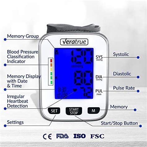 Wrist Blood Pressure Monitor By Veratrue Includes Fully Automatic