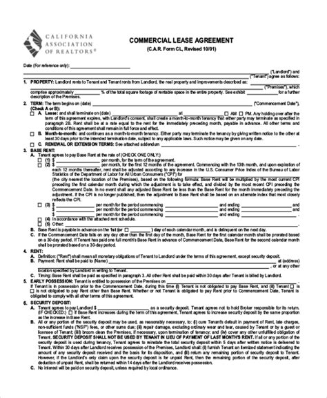 Official rental agreement templates for all lease types in california (residential and commercial). FREE 9+ Sample Commercial Lease Agreement Forms in PDF ...