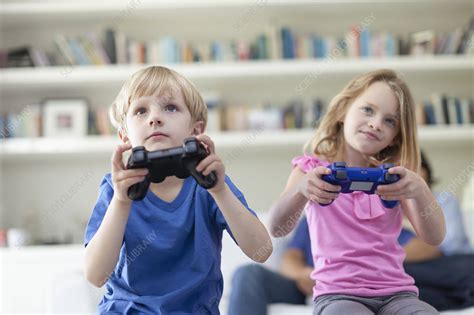 Children Playing Video Games Together Stock Image F0051248